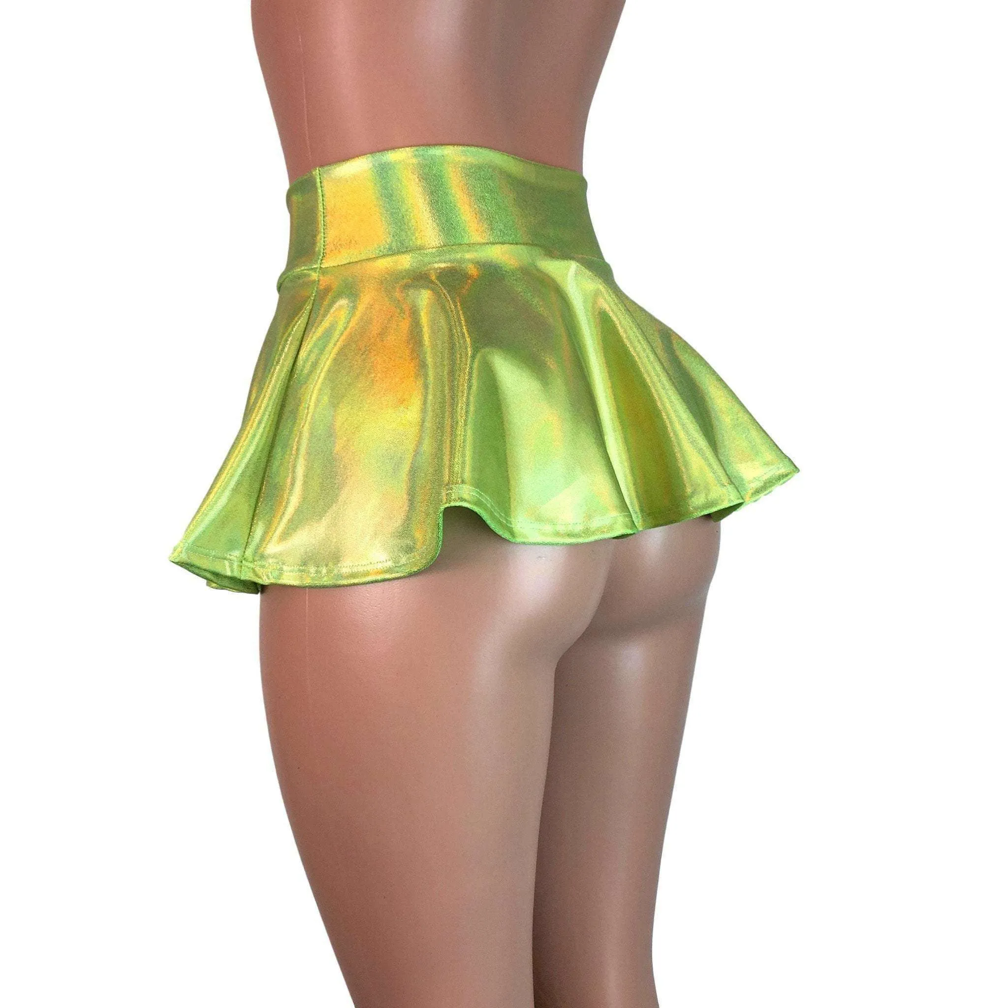 10" Skater Skirt - Lime Green Holographic