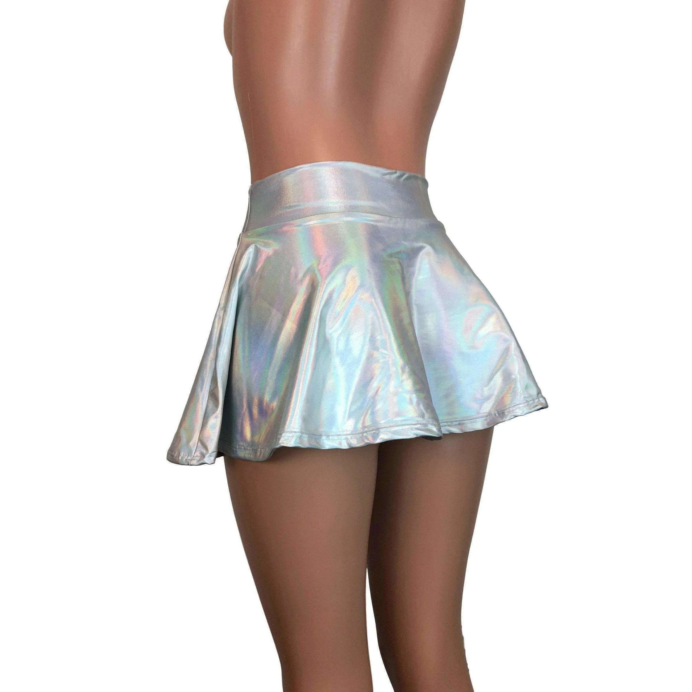 13" Skater Skirt - Opal Holographic Iridescent