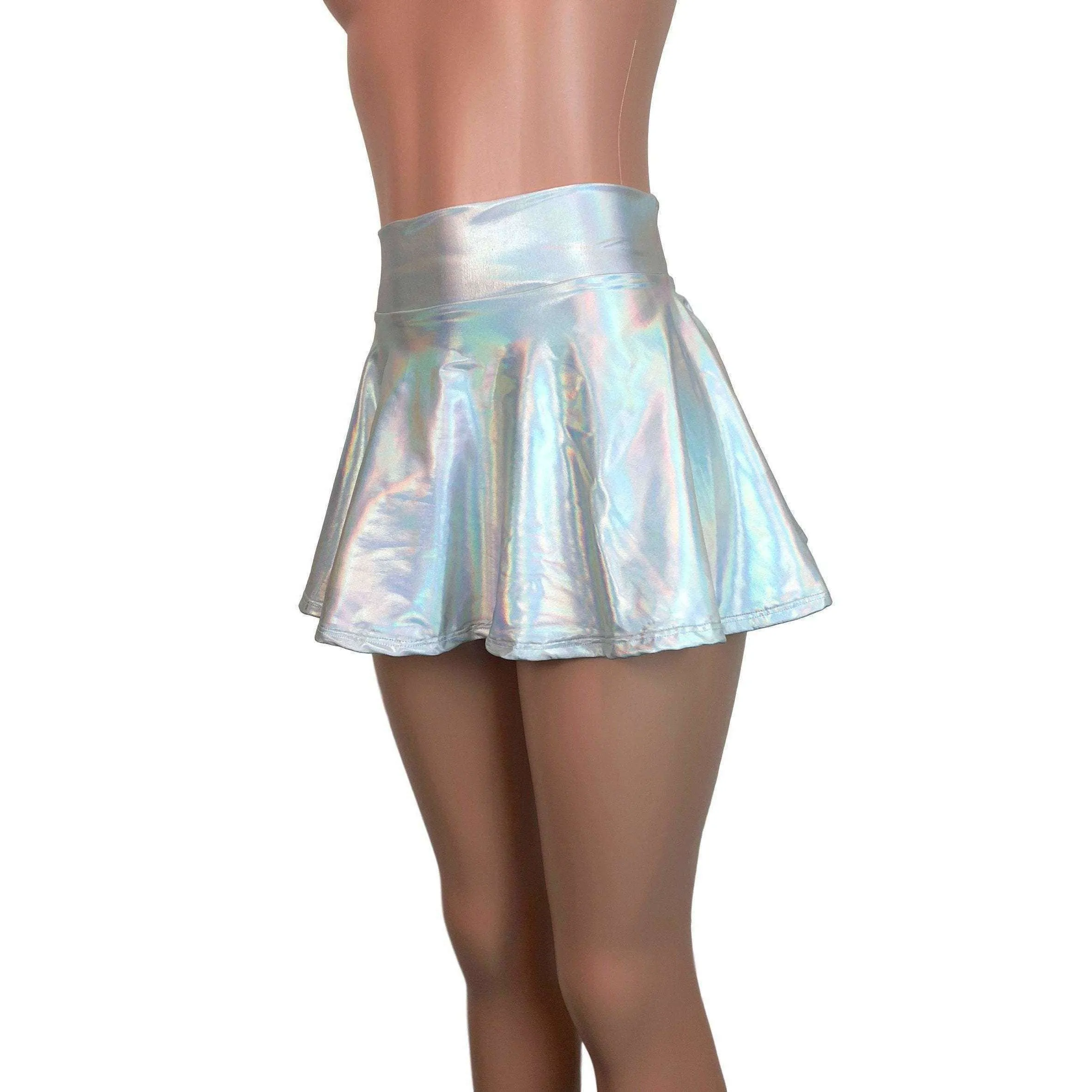 13" Skater Skirt - Opal Holographic Iridescent