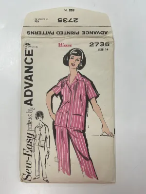 1960's Advance 2735 Sewing Pattern - Pajamas