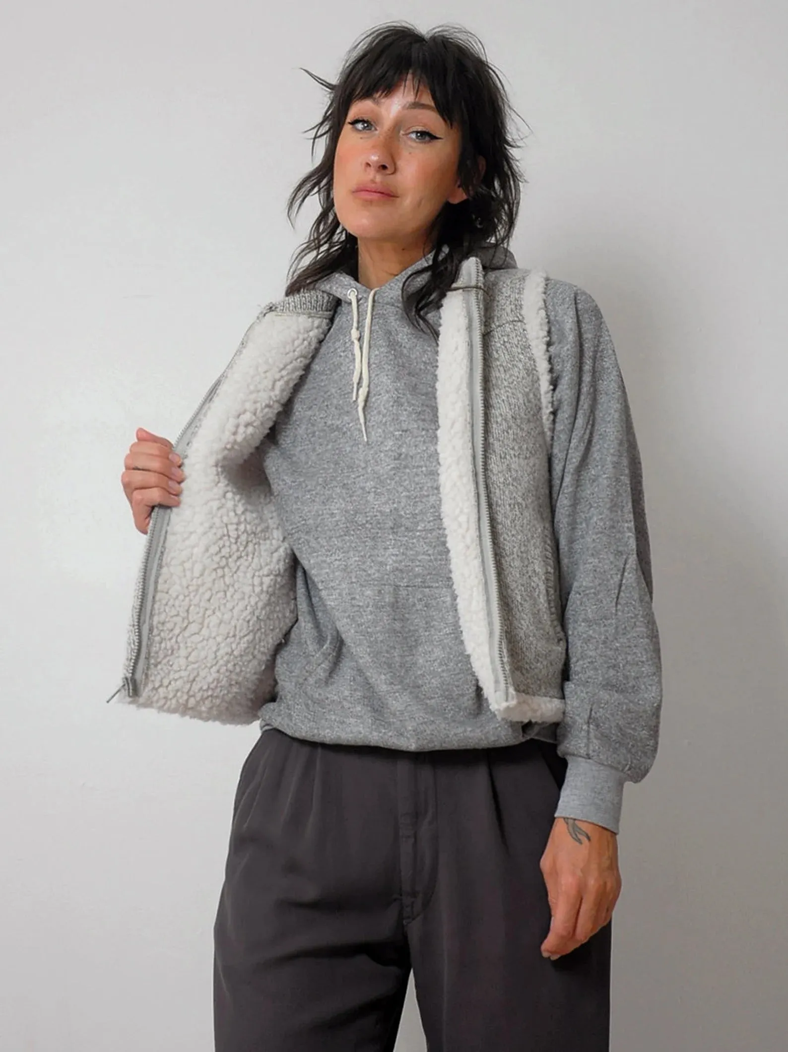 1980's Heathered Knit Sherpa Vest