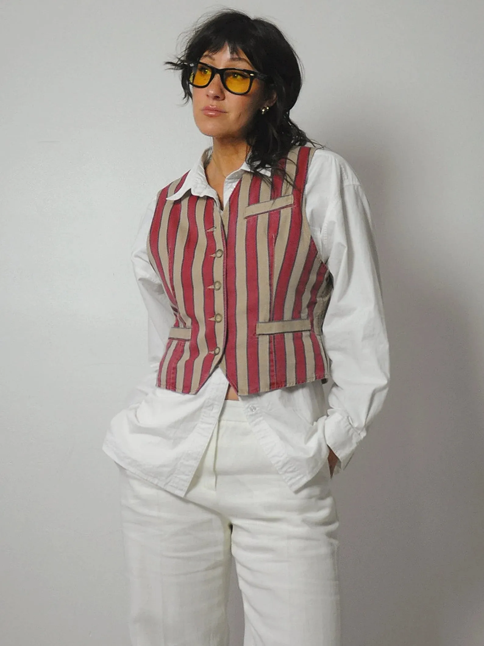 1980's Menswear Striped Vest