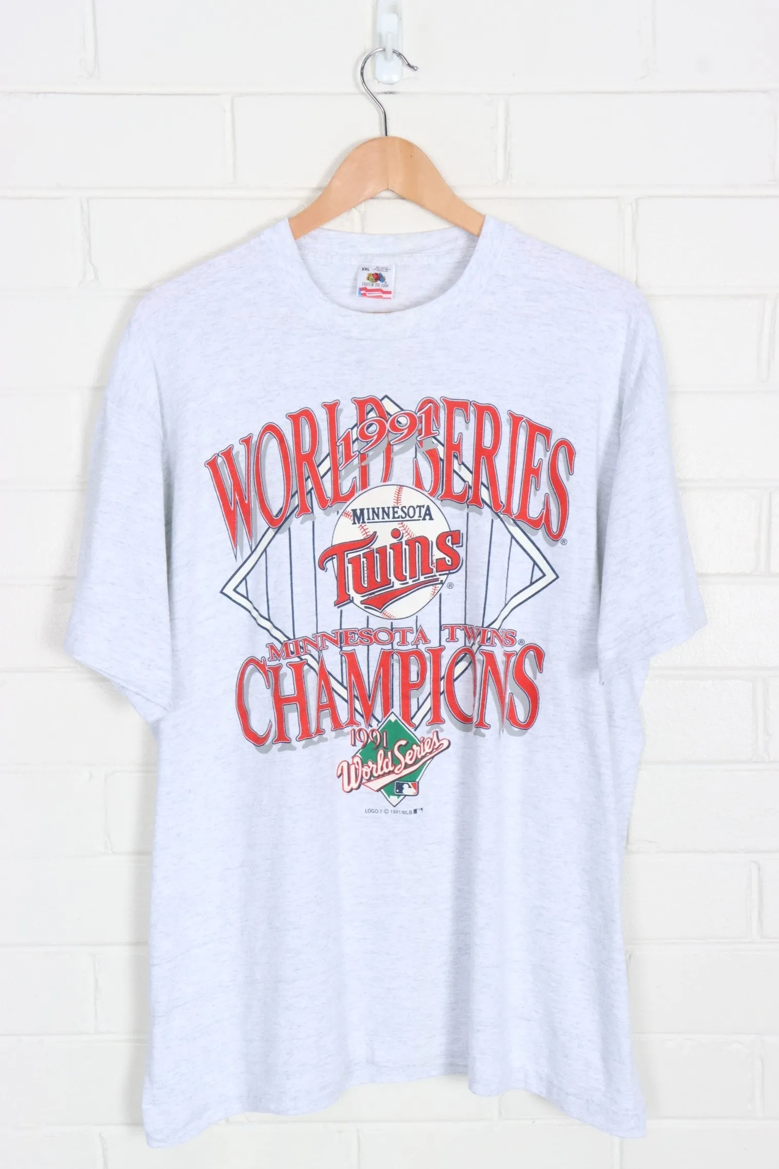 1991 Vintage World Series MLB Baseball Minnesota Twins Tee (XL-XXL)