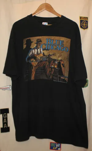 1994 John Carroll Doyle Blue Chicago T-Shirt: XXL