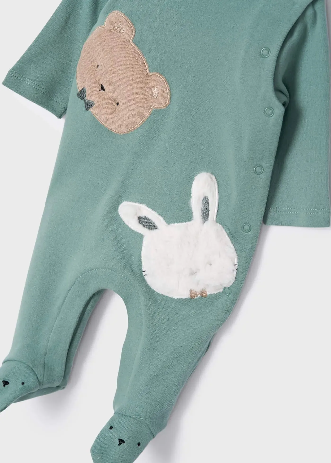 2-Pack Footed One-piece With Bib Newborn - Mineral | Mayoral