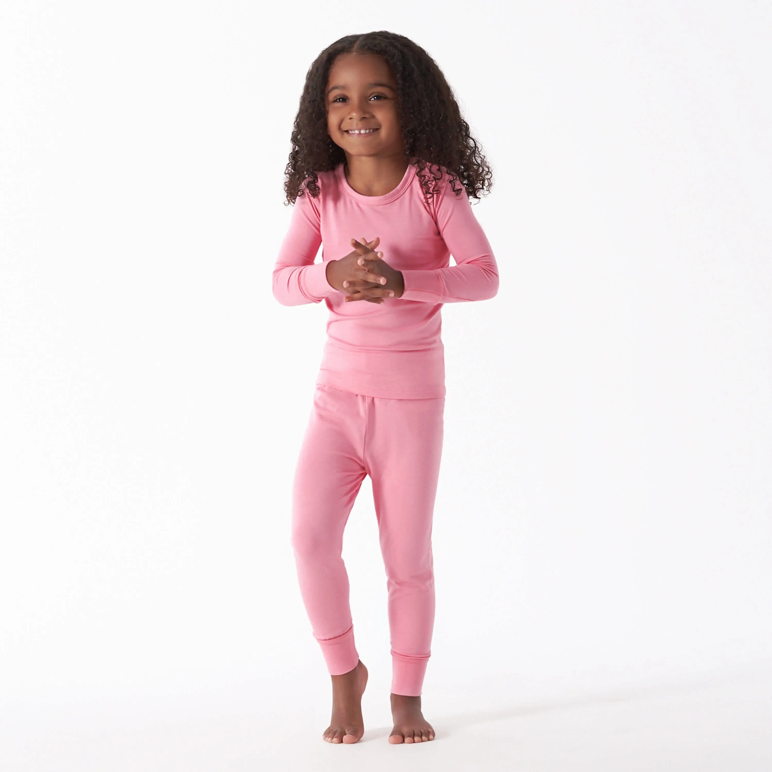 2-Piece Infant & Toddler Pink Lemonade Buttery Soft Viscose Made from Eucalyptus Snug Fit Pajamas