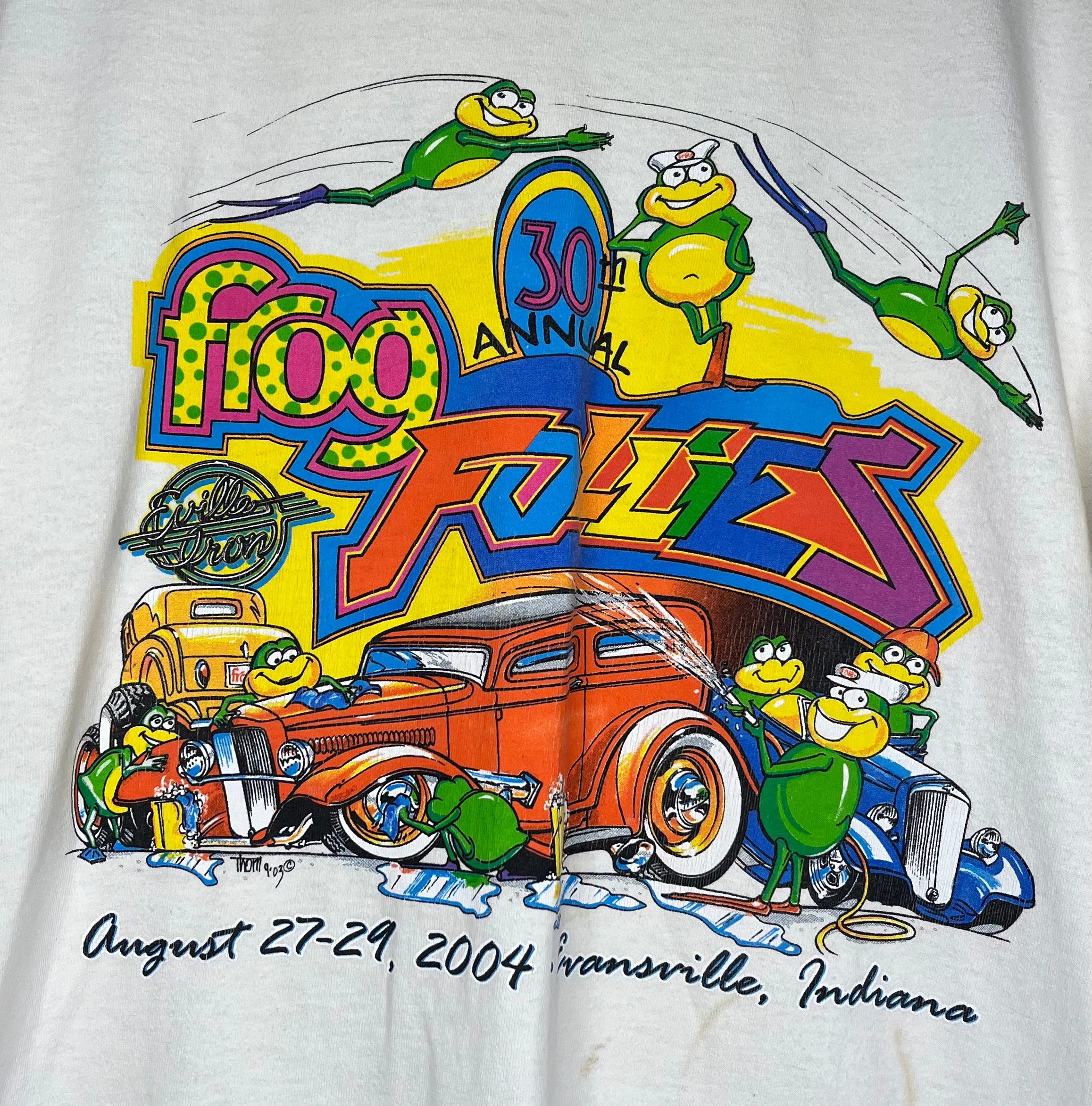 2004 Frog Follies Evansville White T-Shirt: XL