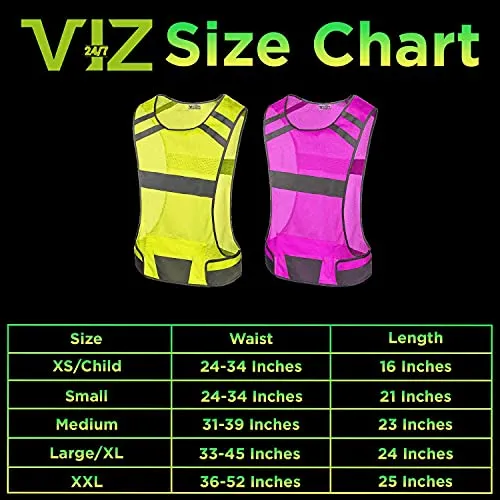 247 Viz Reflective Running Vest for Women & Men,High Visibility Reflector Vest with 2 Bands,Lightweight & Comfy Running Gear