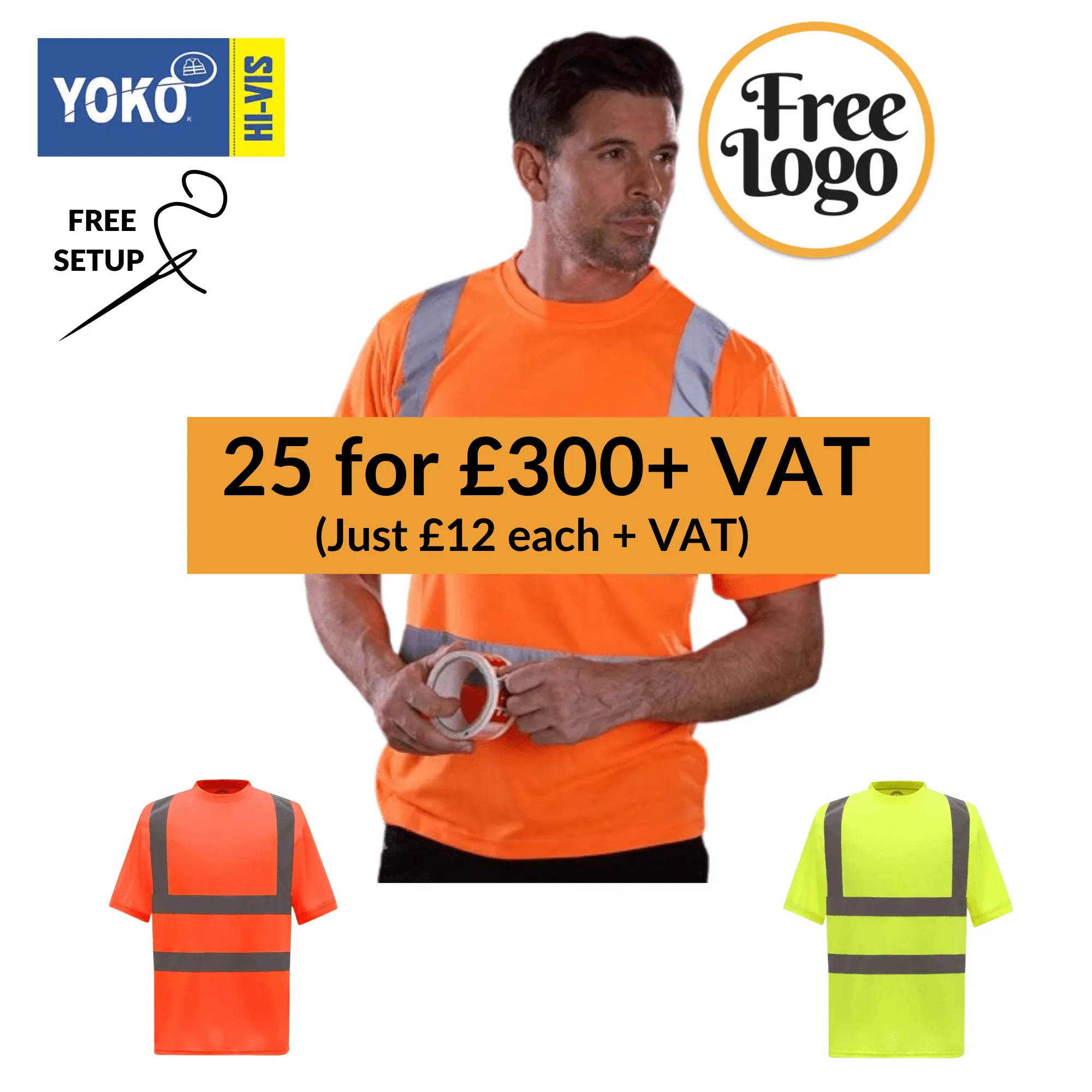 25 For £300 Yoko Hi-Vis Short Sleeve T-Shirt