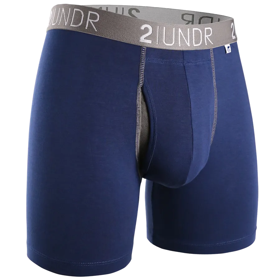 2UNDR Swing Shift 6" Boxer Brief 2U01BB.023 Navy/Grey