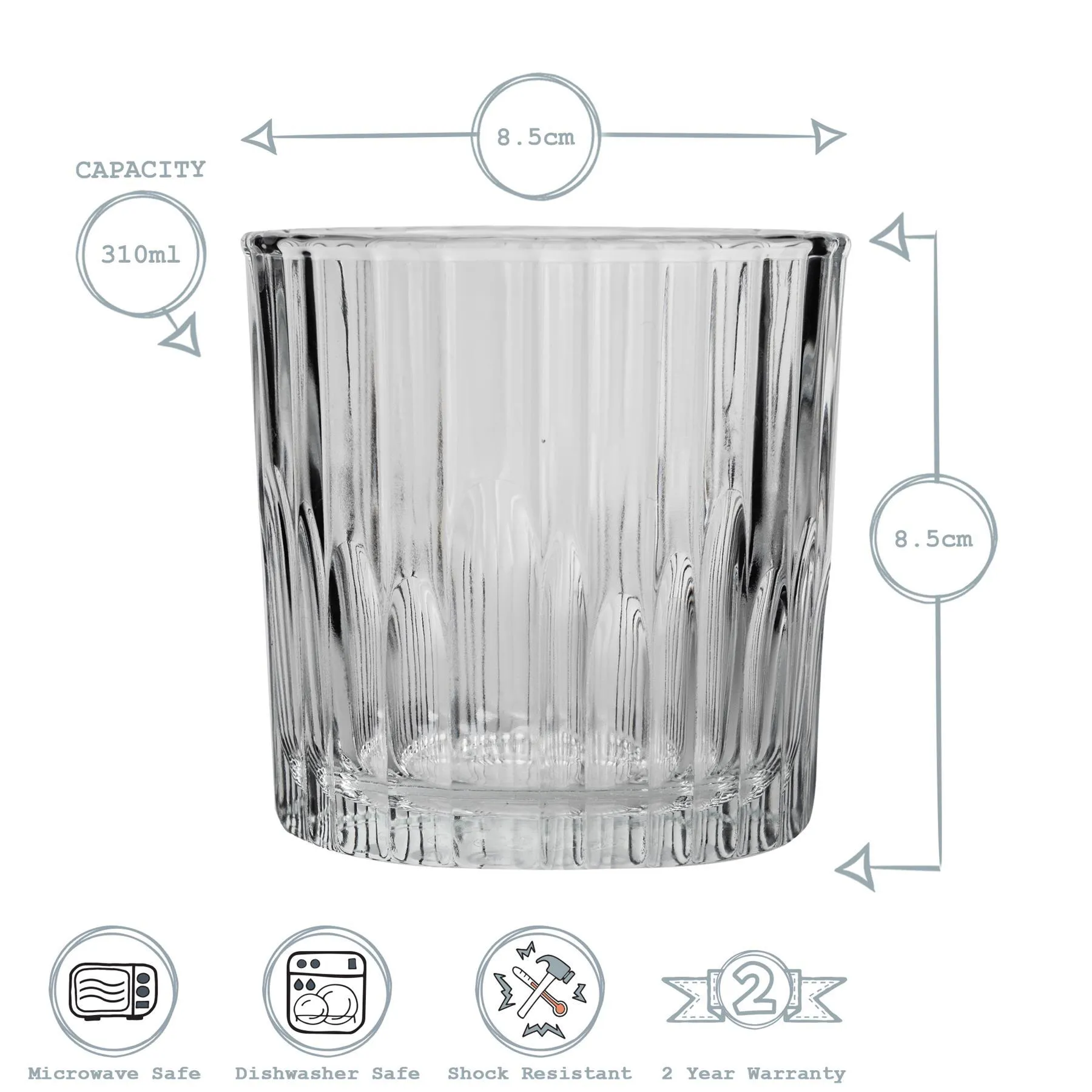 310ml Manhattan Whisky Glasses - Pack of Six - By Duralex