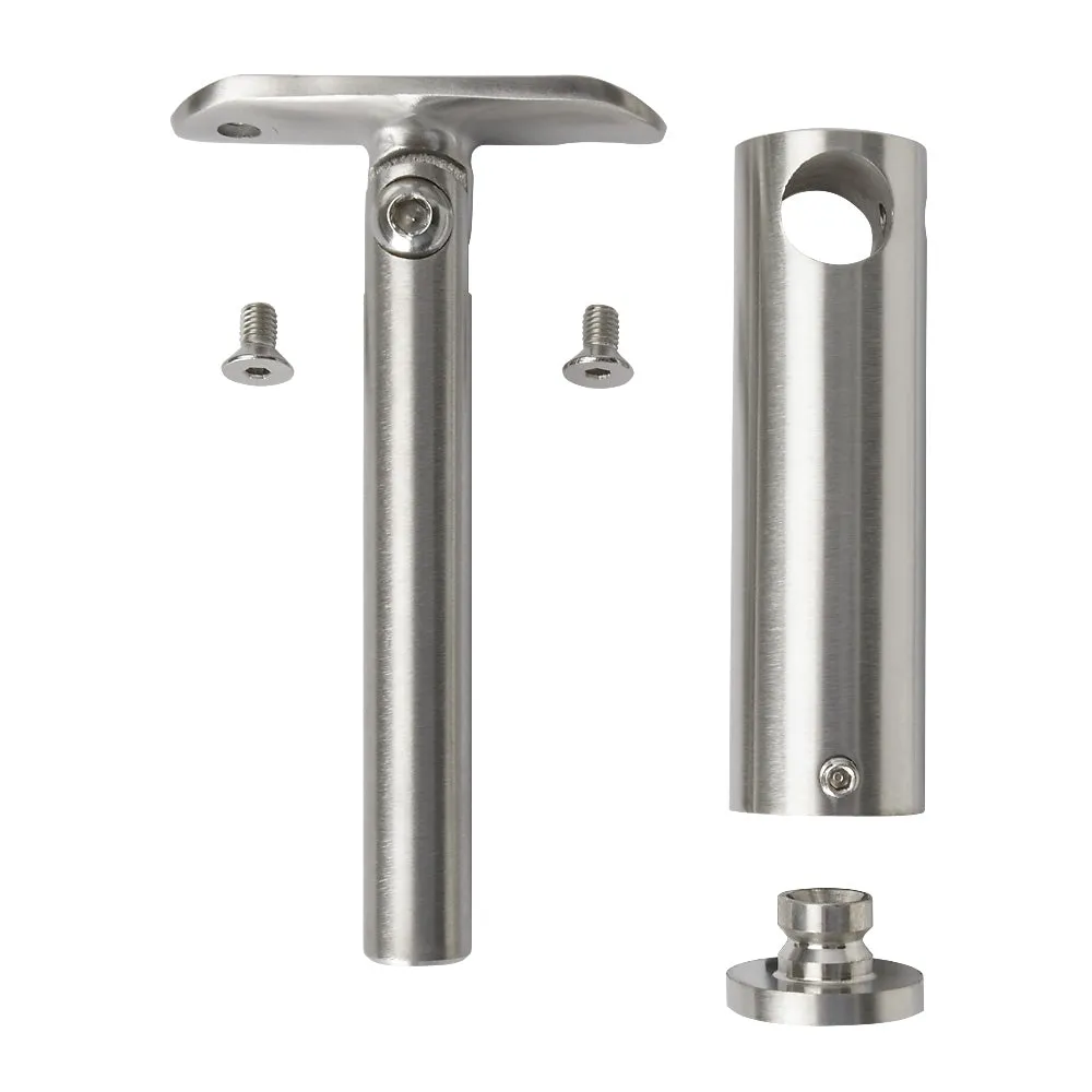 316 Stainless Steel Adjustable Handrail Tube Bracket To Suit Flat Post & 42.4mm Handrail