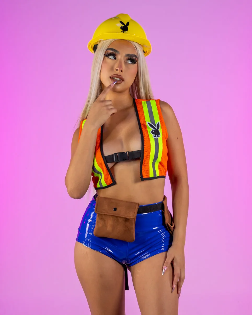 4pc Playboy Construction Cutie Costume