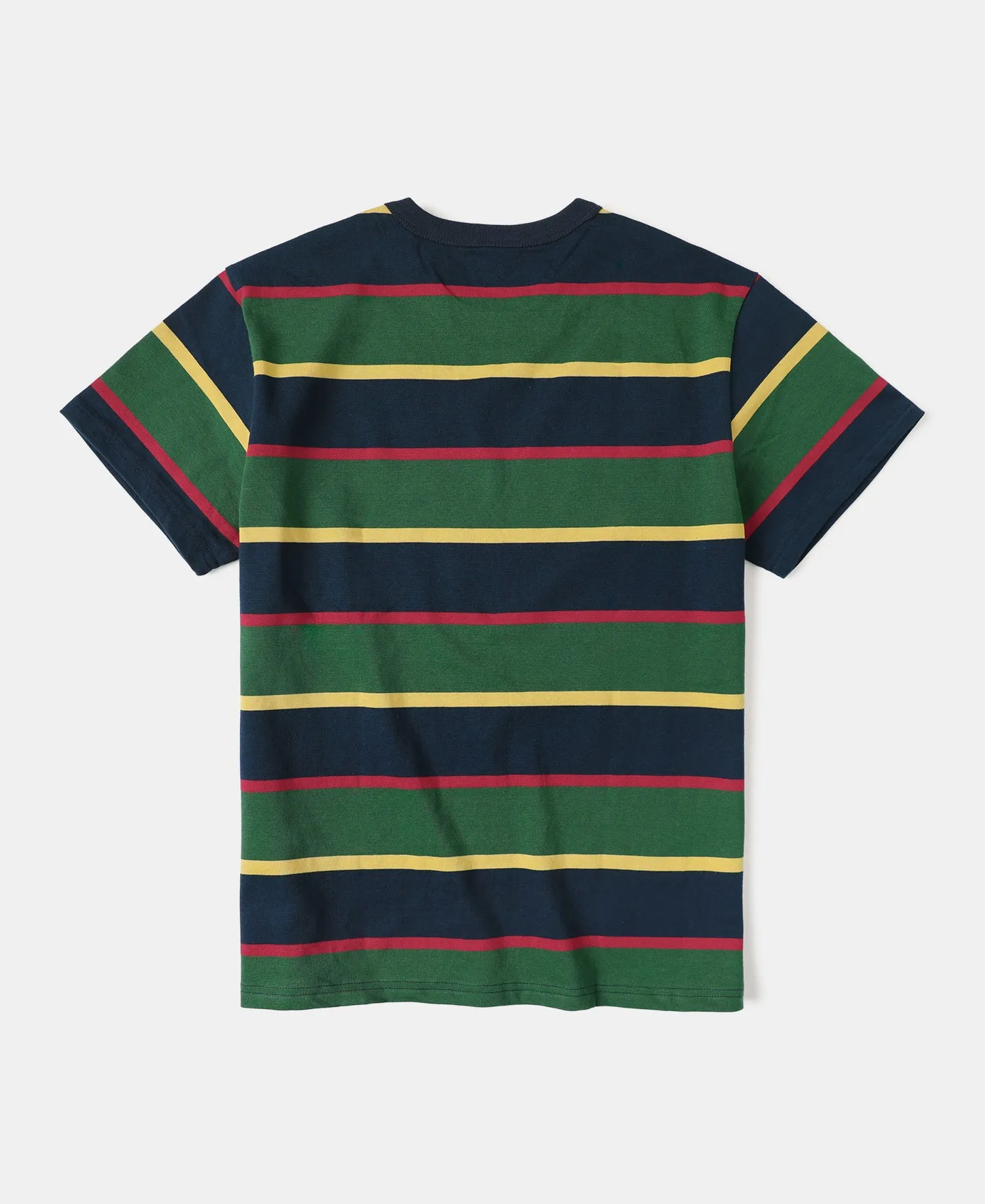 9.8 oz IVY Style Striped T-Shirt - Navy/Green