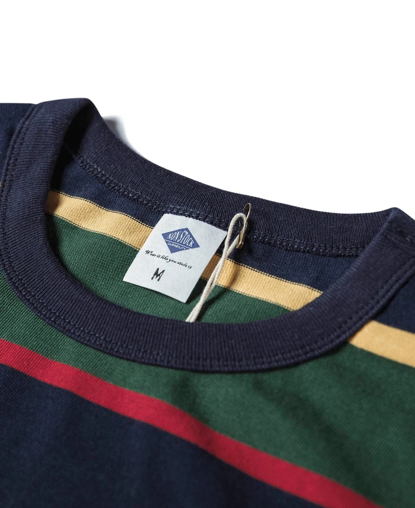 9.8 oz IVY Style Striped T-Shirt - Navy/Green