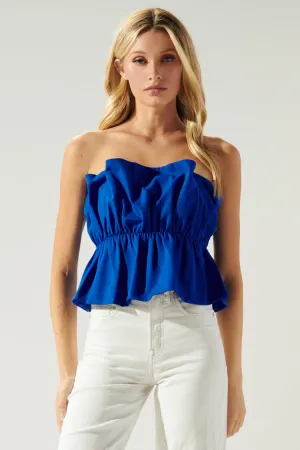 About Last Night Strapless Ruffle Top