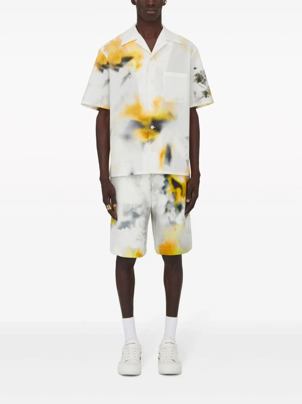 ALEXANDER MCQUEEN Faded Abstract Print Bermuda Shorts