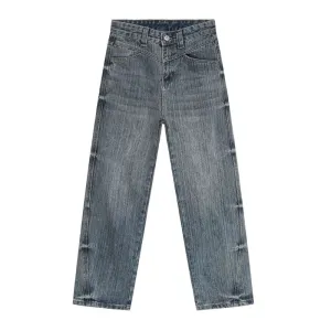 American Style Jeans Fashion Long Wide Leg Denim Pants Zipper Pocket Casual Loose Summer Male Trousers 9C5252