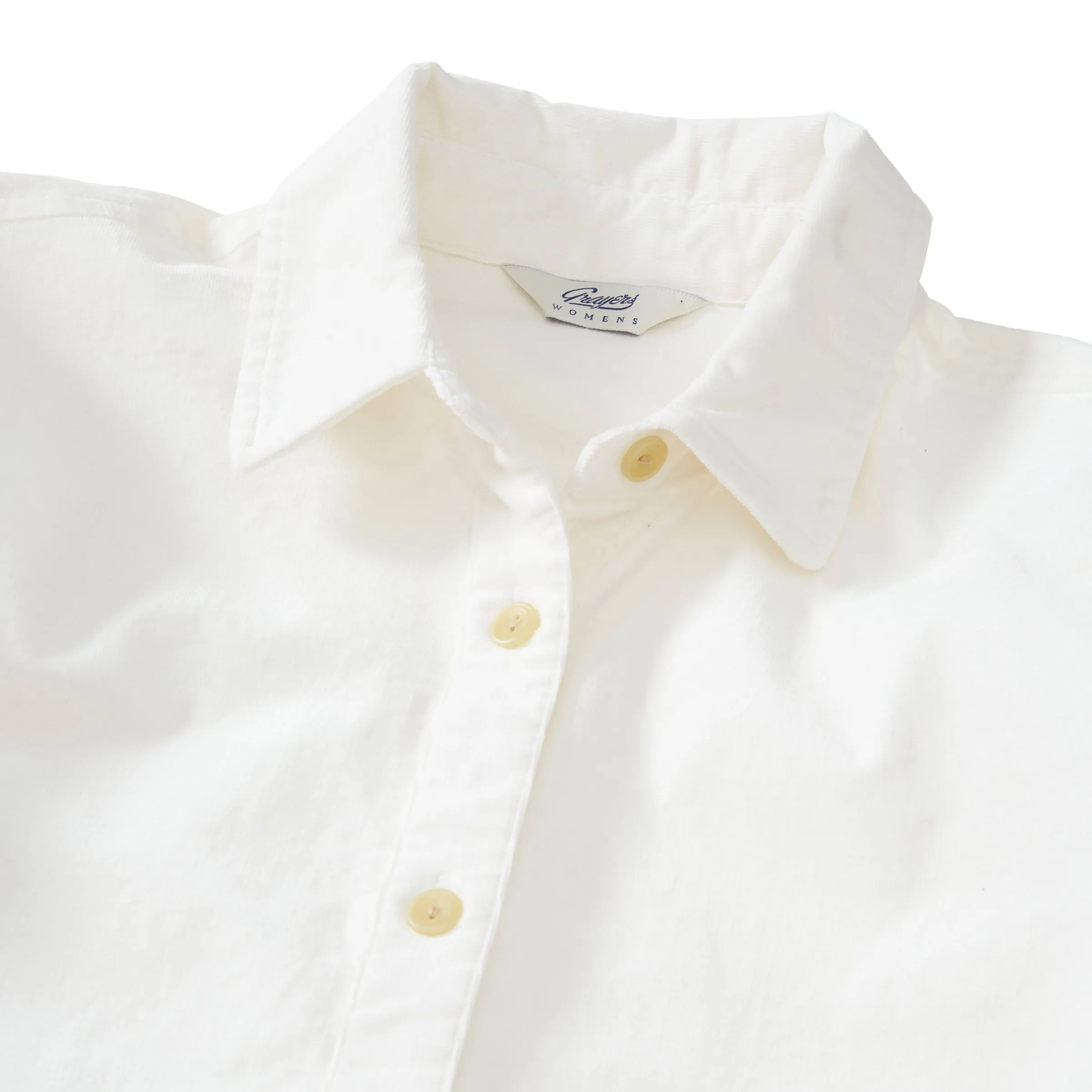 Annabela Slim Fit Stretch Corduroy Shirt - White (Final Sale)