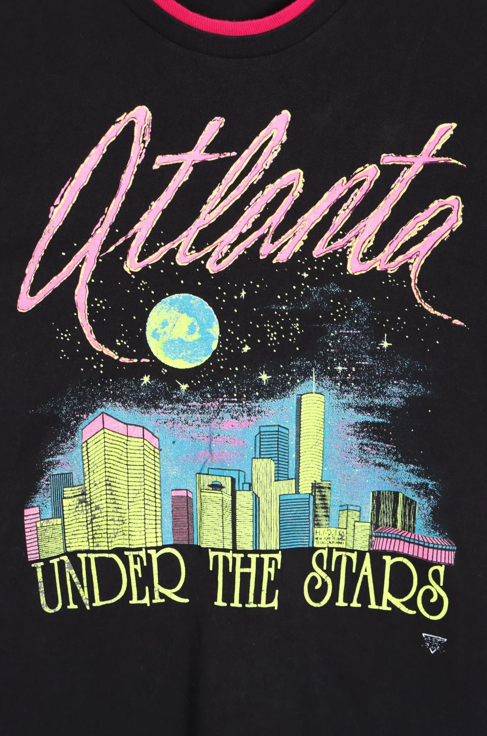 Atlanta "Under The Stars" Neon Skyline Double Crew Neck T-Shirt (M)