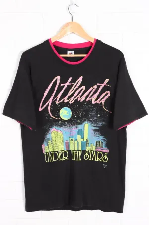 Atlanta "Under The Stars" Neon Skyline Double Crew Neck T-Shirt (M)