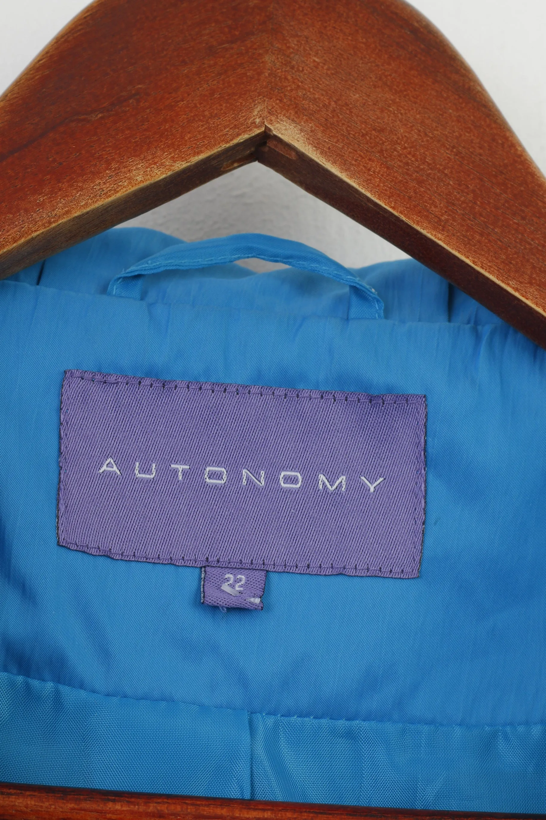 Autonomy Woman 22 XL Jacket Blue Full Zipper Shoulder Pads  Collar Nylon Vintage Top