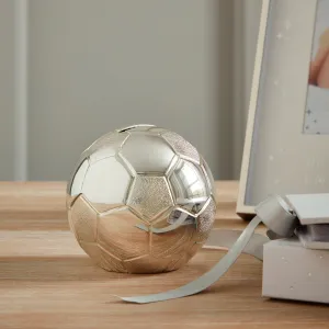 Bambino Silver Plated Football Money Box