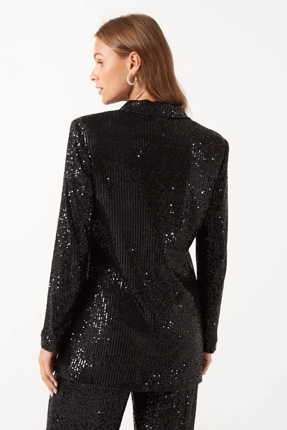 BELLE SEQUIN BLAZER (BLACK)