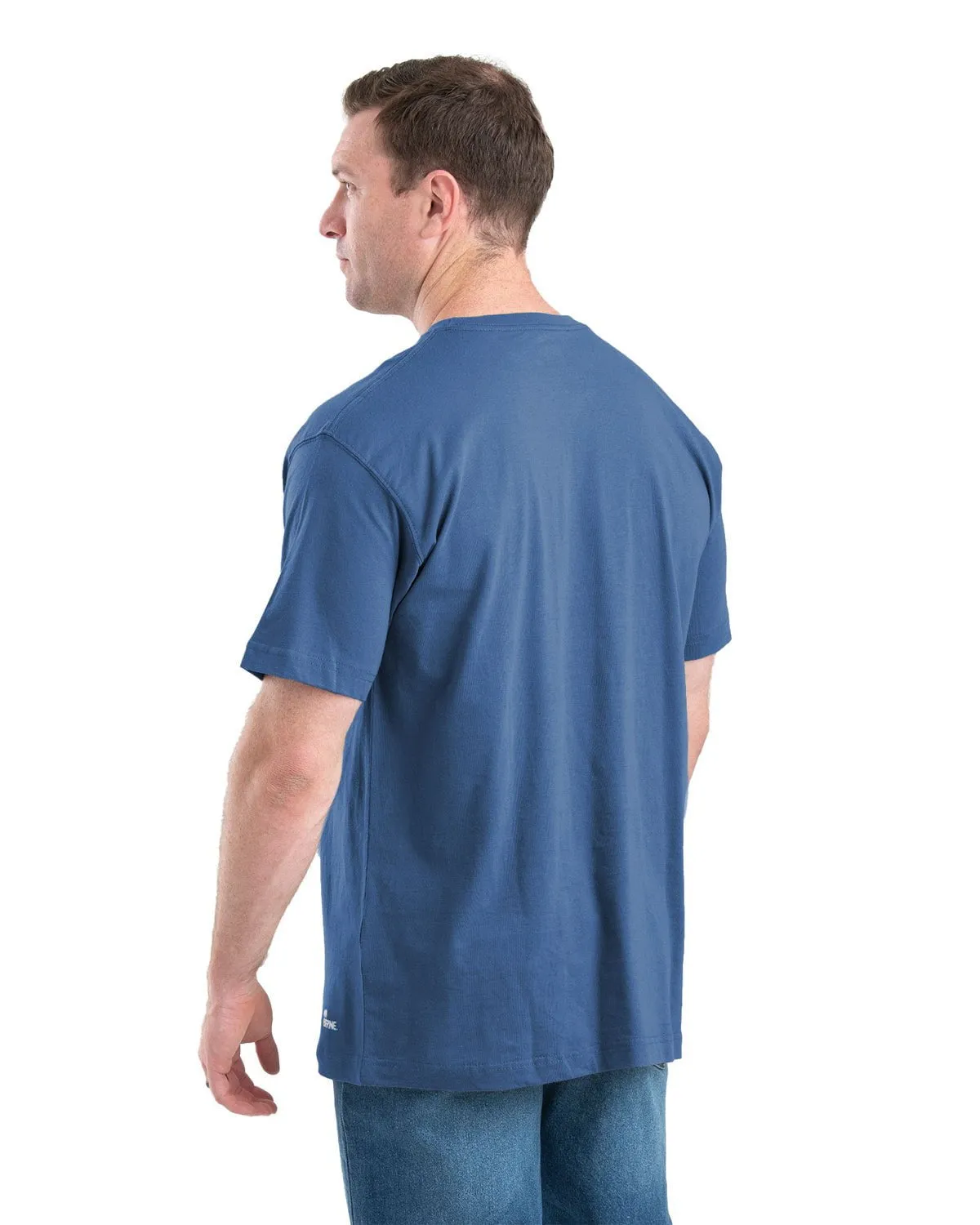 Berne Apparel Mens Heavyweight Pocket Tee Royal Blue 100% Cotton S/S T-Shirt