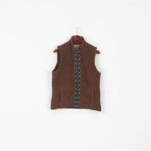 Bit & Bridle Women L Waistcoat Brown Fleece Bodywarmer Horse Riding Vest