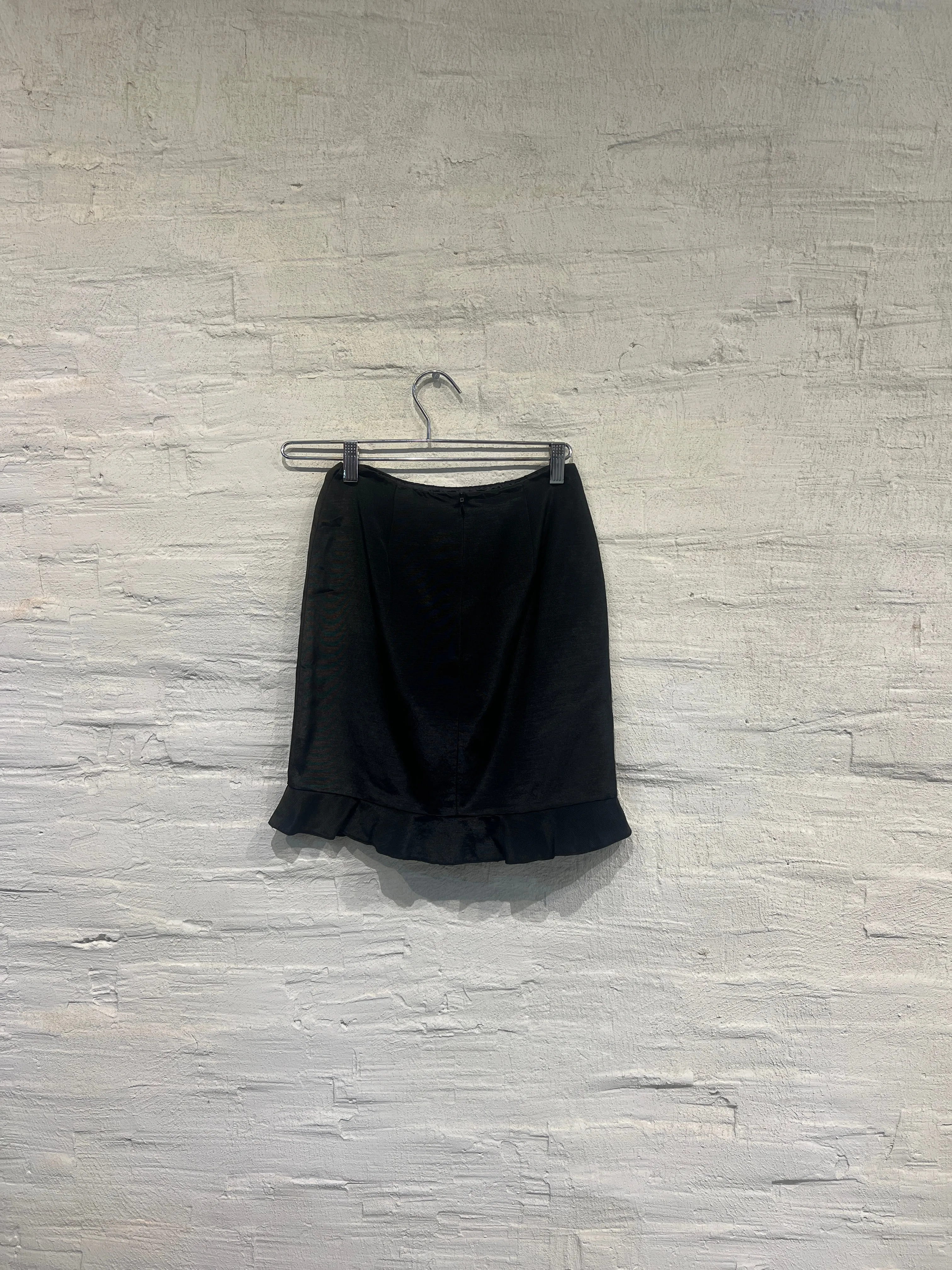 Black Ruffled Mini Skirt - Vintage/ Used