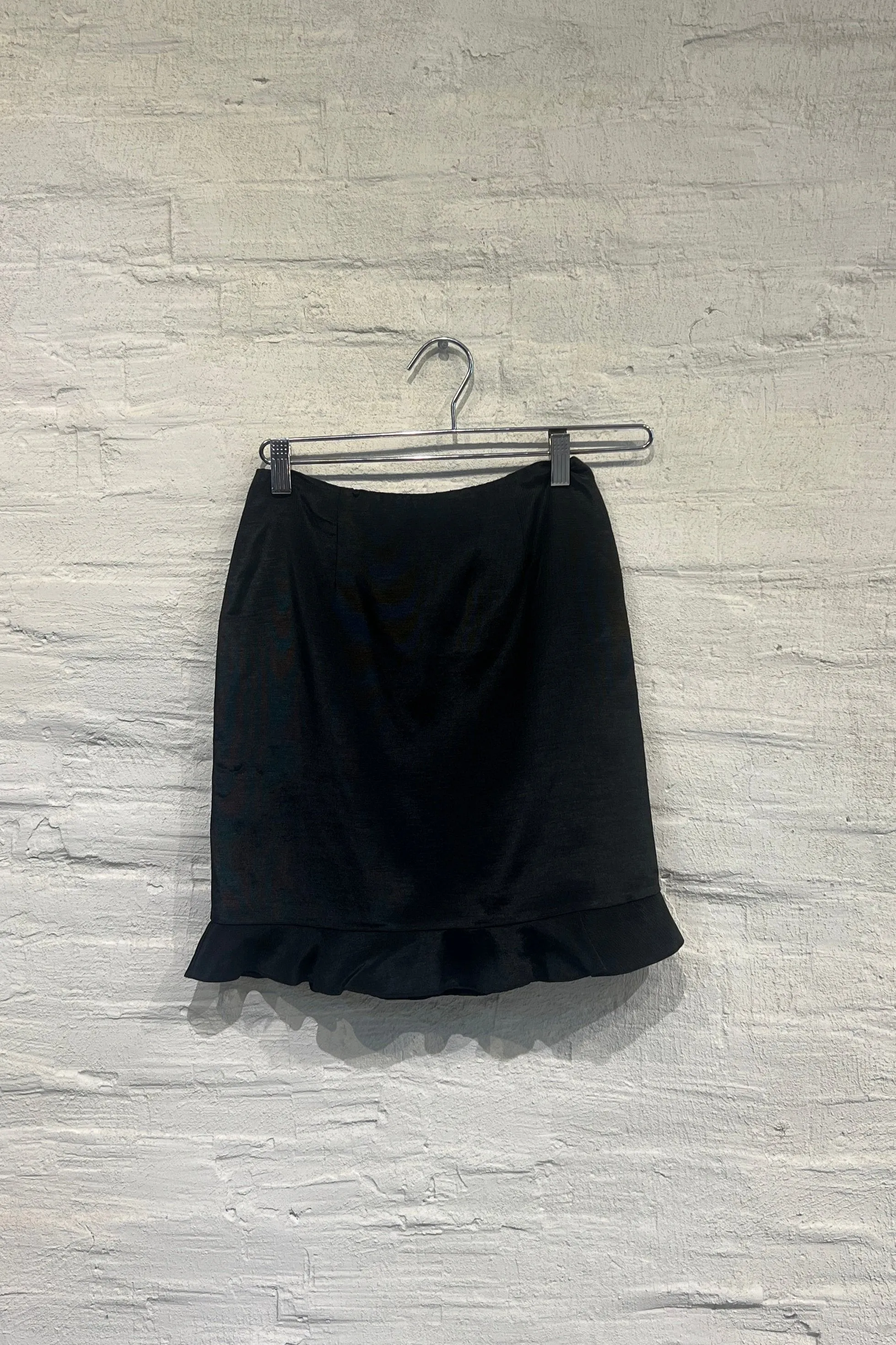 Black Ruffled Mini Skirt - Vintage/ Used