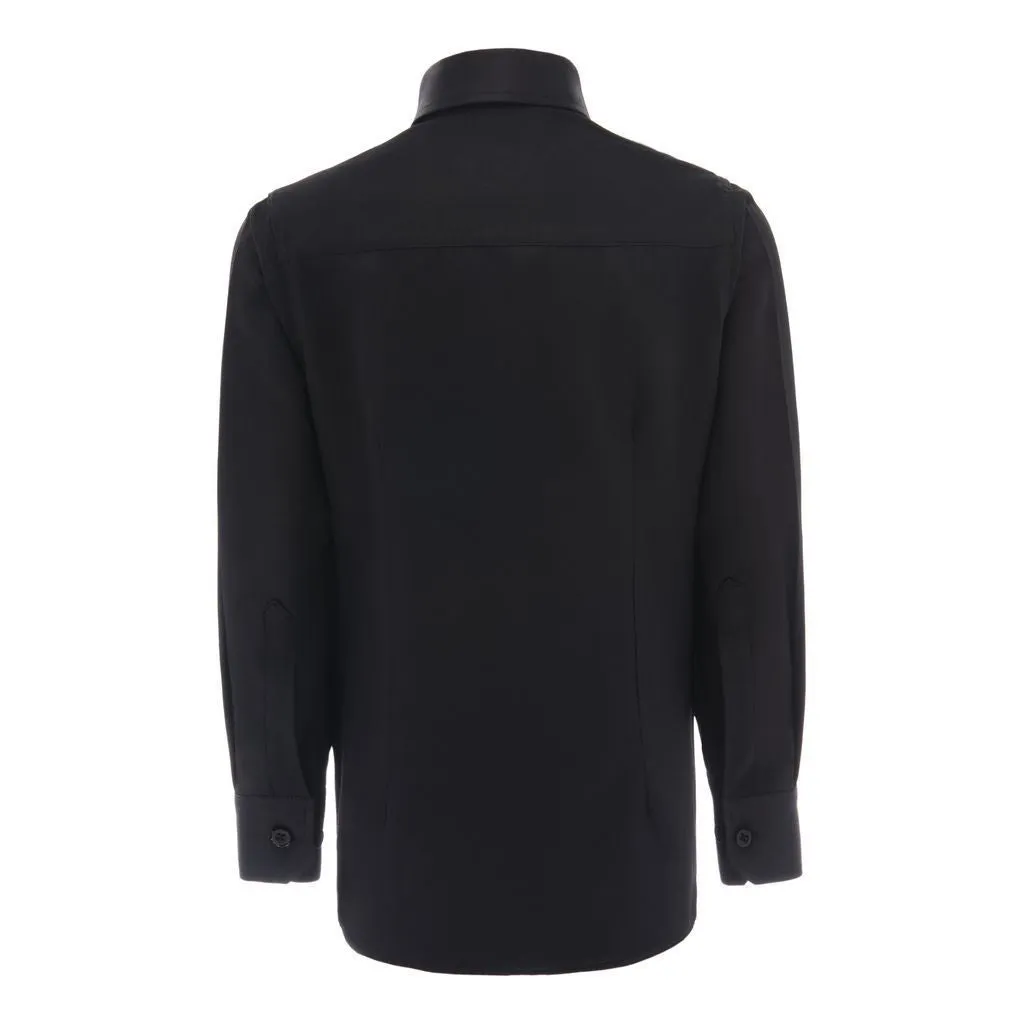 Black Solid Dress Shirt