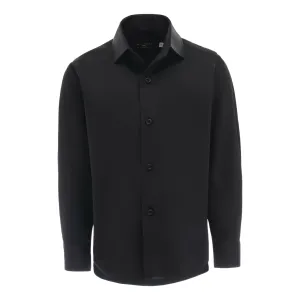 Black Solid Dress Shirt