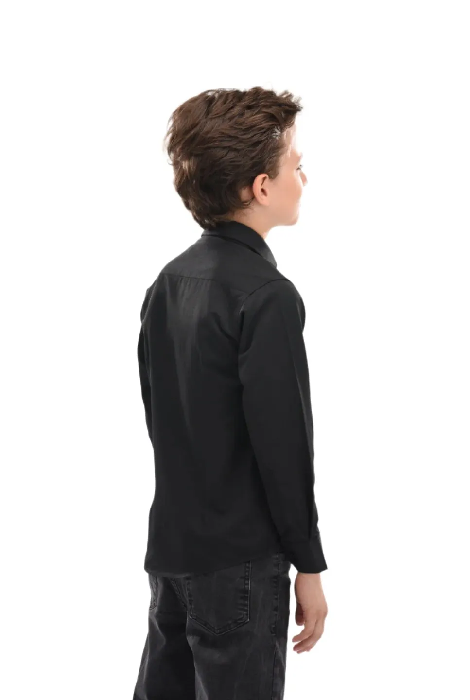 Black Solid Dress Shirt