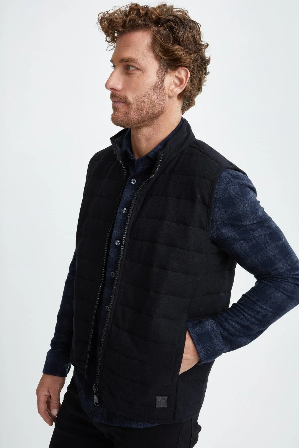 Black T-Series Fleece Puffer Vest