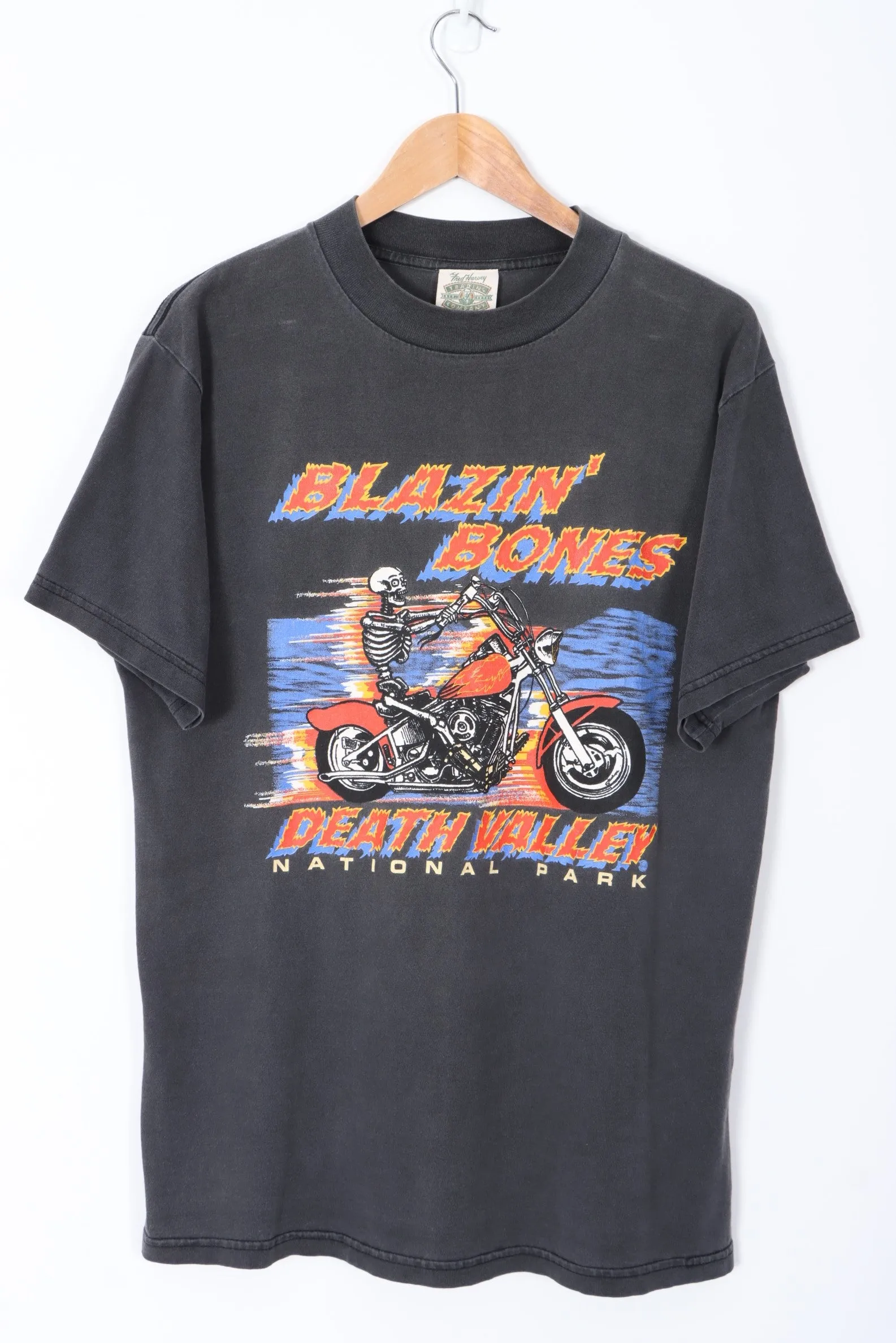 Blazin Bones Death Valley Biker Skeleton T-Shirt (L-XL)