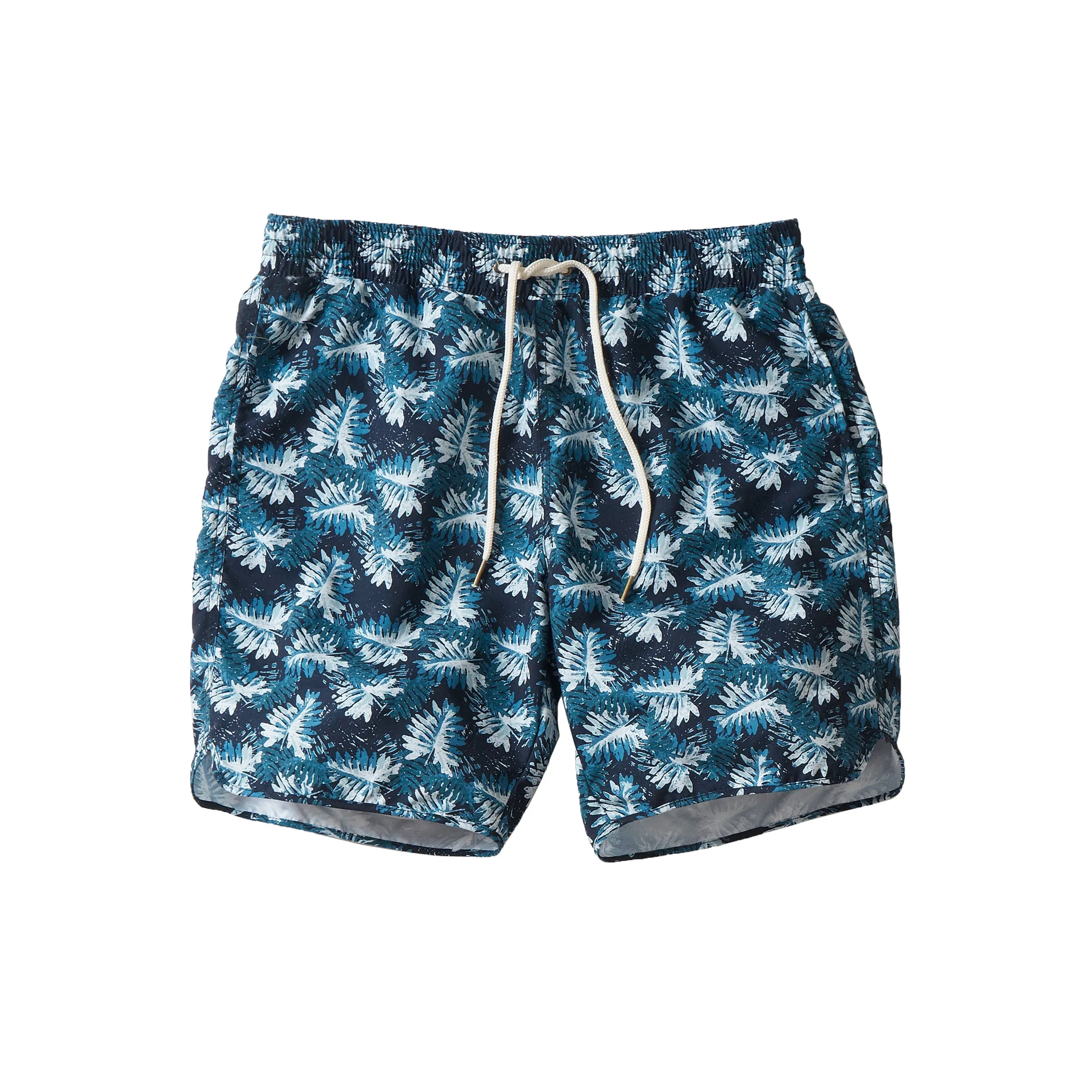 Blue Palms Eco Swim Trunk 8" - Navy Green Leaf