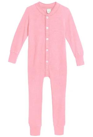 Boys and Girls Soft & Cozy Thermal One- Piece Union Suit  | Bright Light Pink