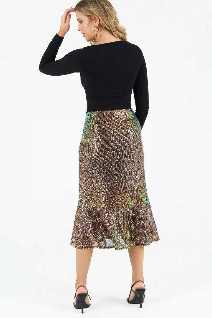 Chase Sequin Midi Skirt