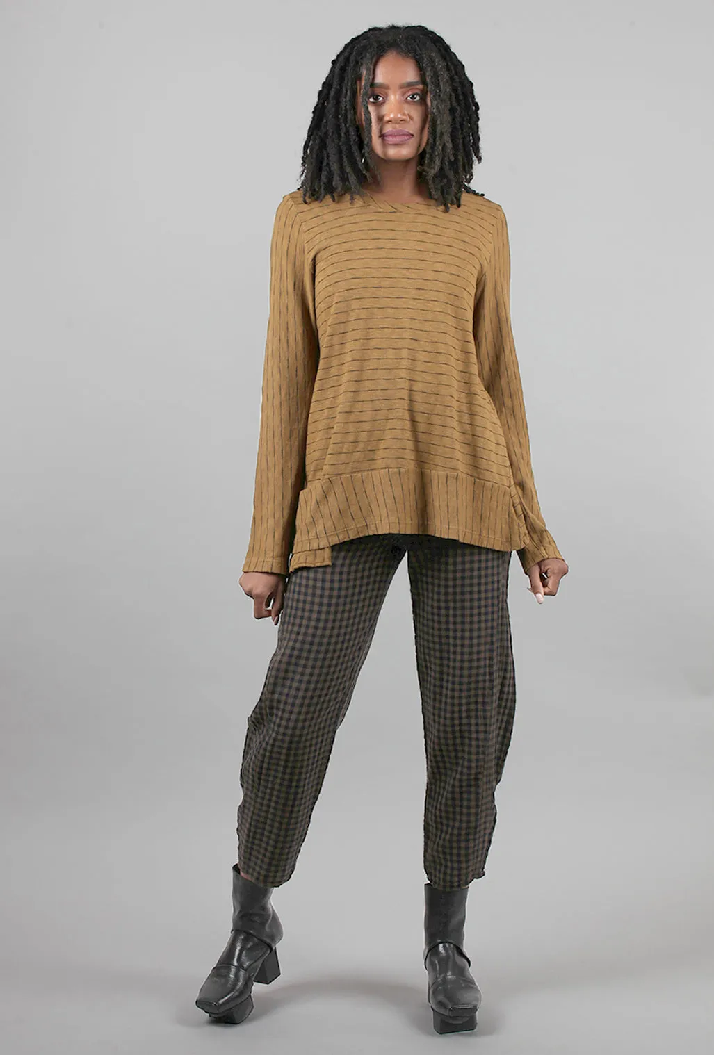 Checker Pleat Pant, Toffee