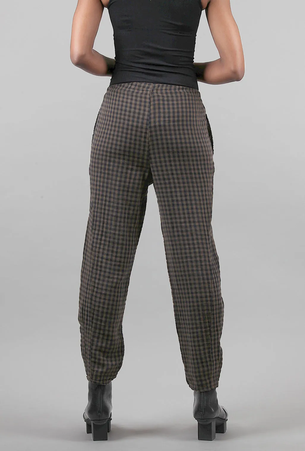 Checker Pleat Pant, Toffee