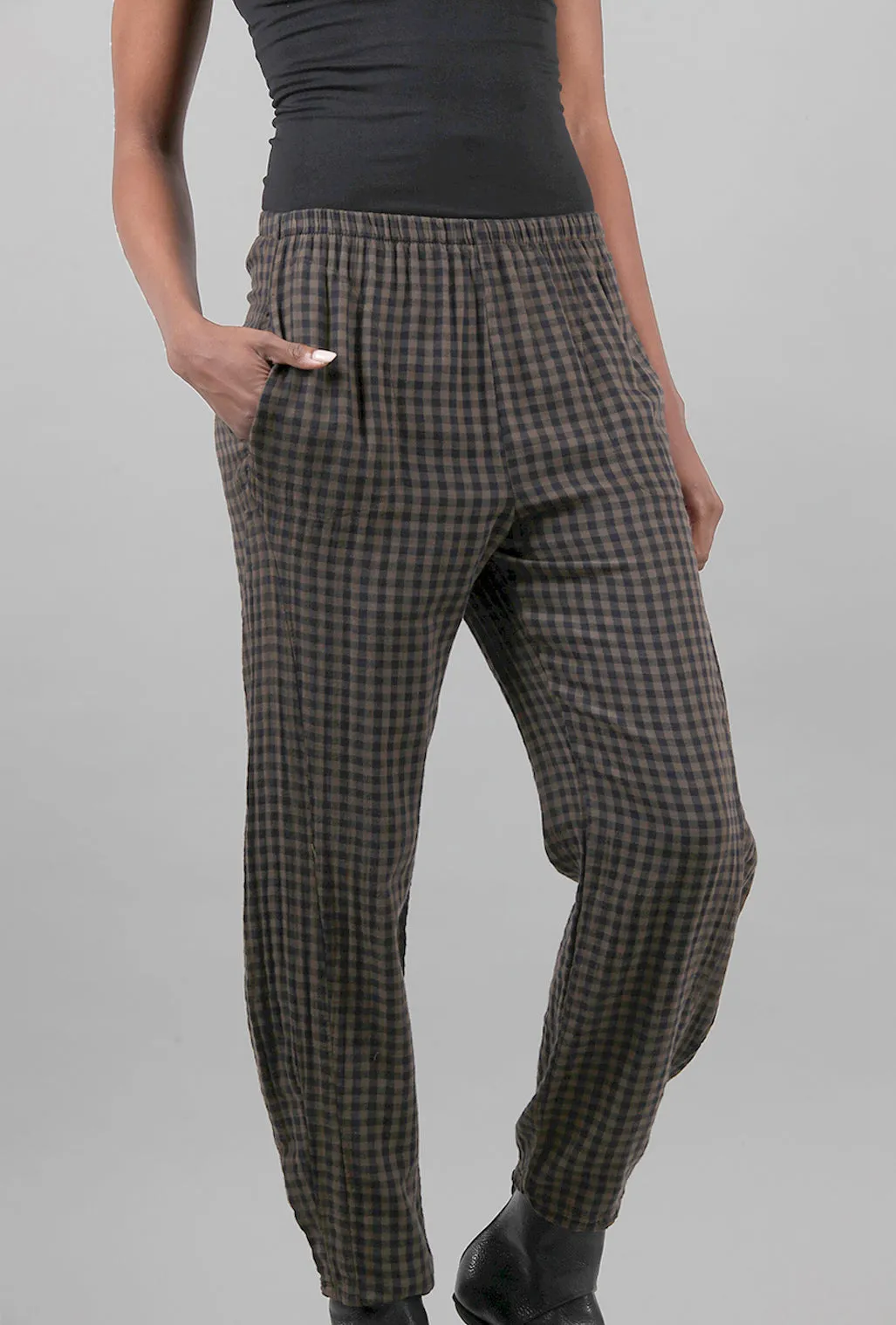 Checker Pleat Pant, Toffee