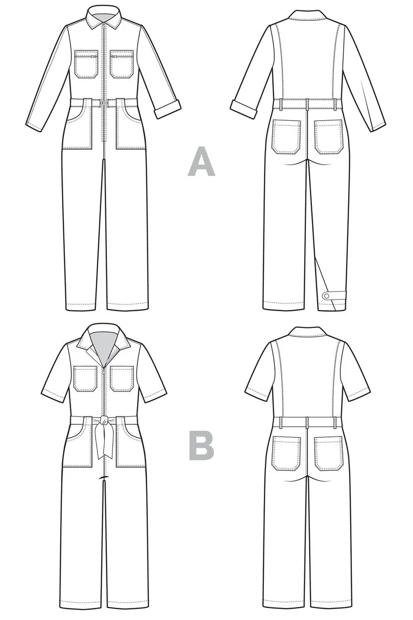 Closet Core - Blanca Flight Suit Sewing Pattern