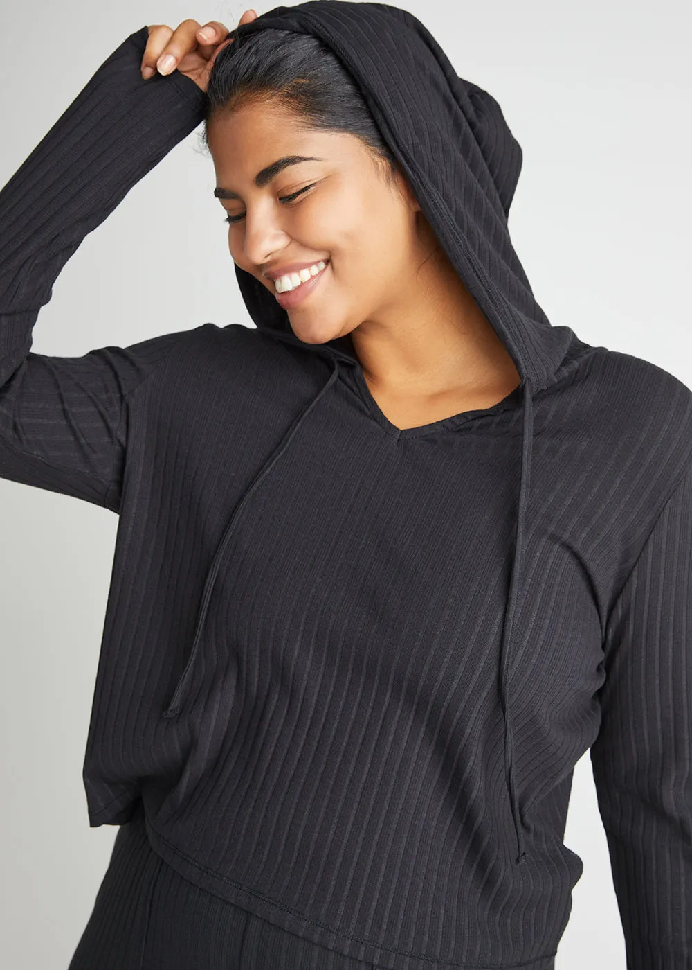 Cropped Hoodie - Cotton Rib