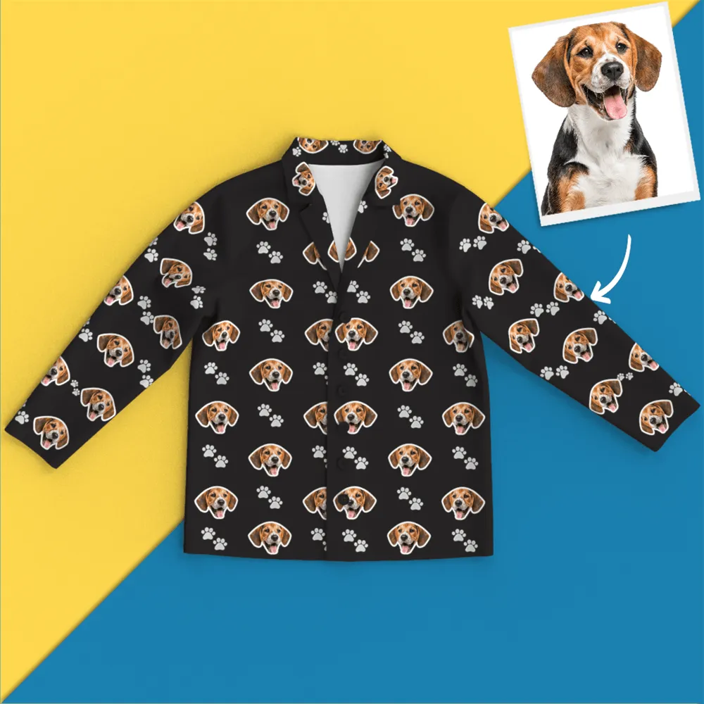 Custom Face Pajamas Long Sleeve Leisure Wear - Pet Footprint