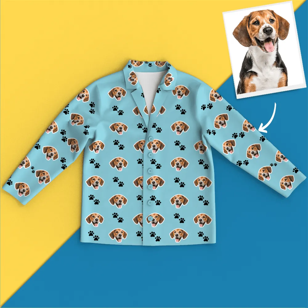 Custom Face Pajamas Long Sleeve Leisure Wear - Pet Footprint