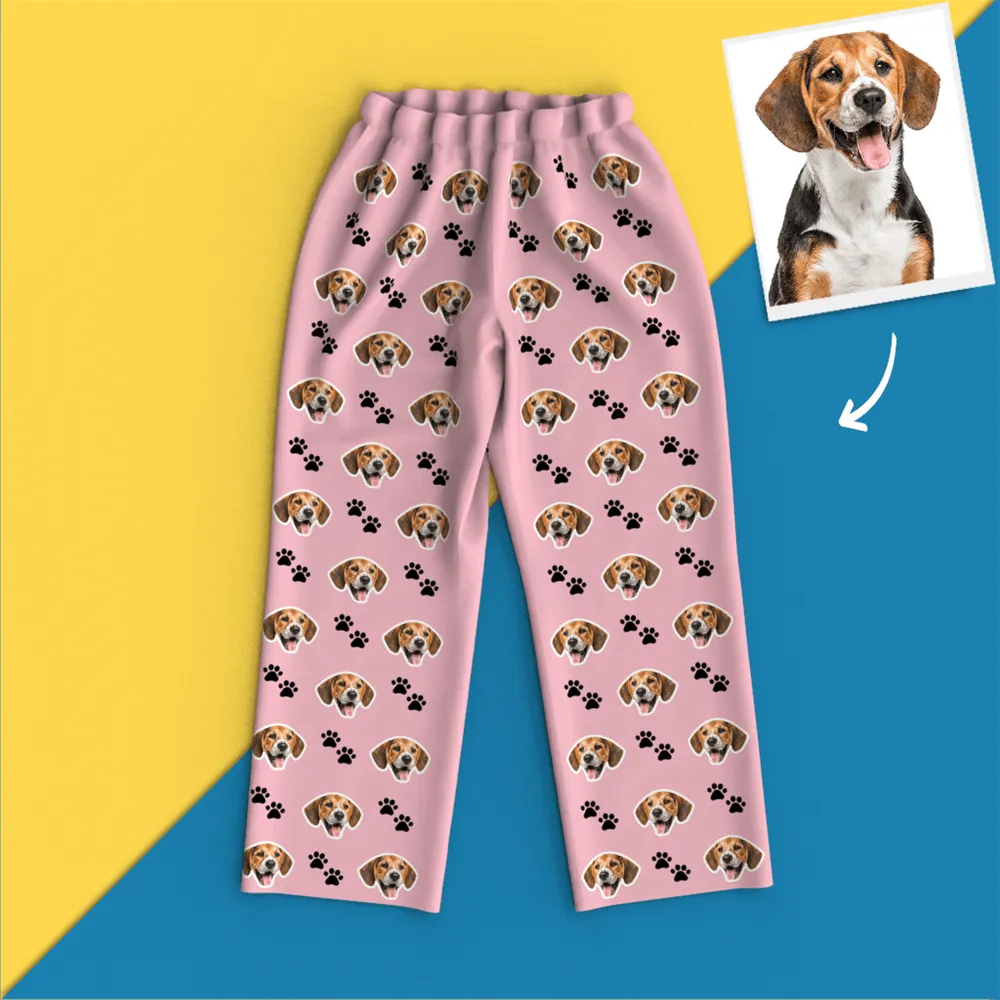 Custom Face Pajamas Long Sleeve Leisure Wear - Pet Footprint