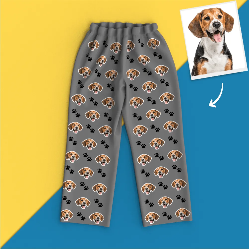 Custom Face Pajamas Long Sleeve Leisure Wear - Pet Footprint