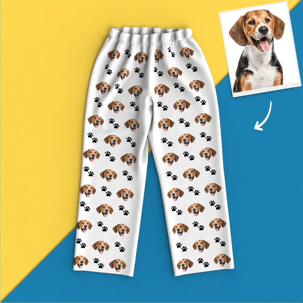 Custom Face Pajamas Long Sleeve Leisure Wear - Pet Footprint